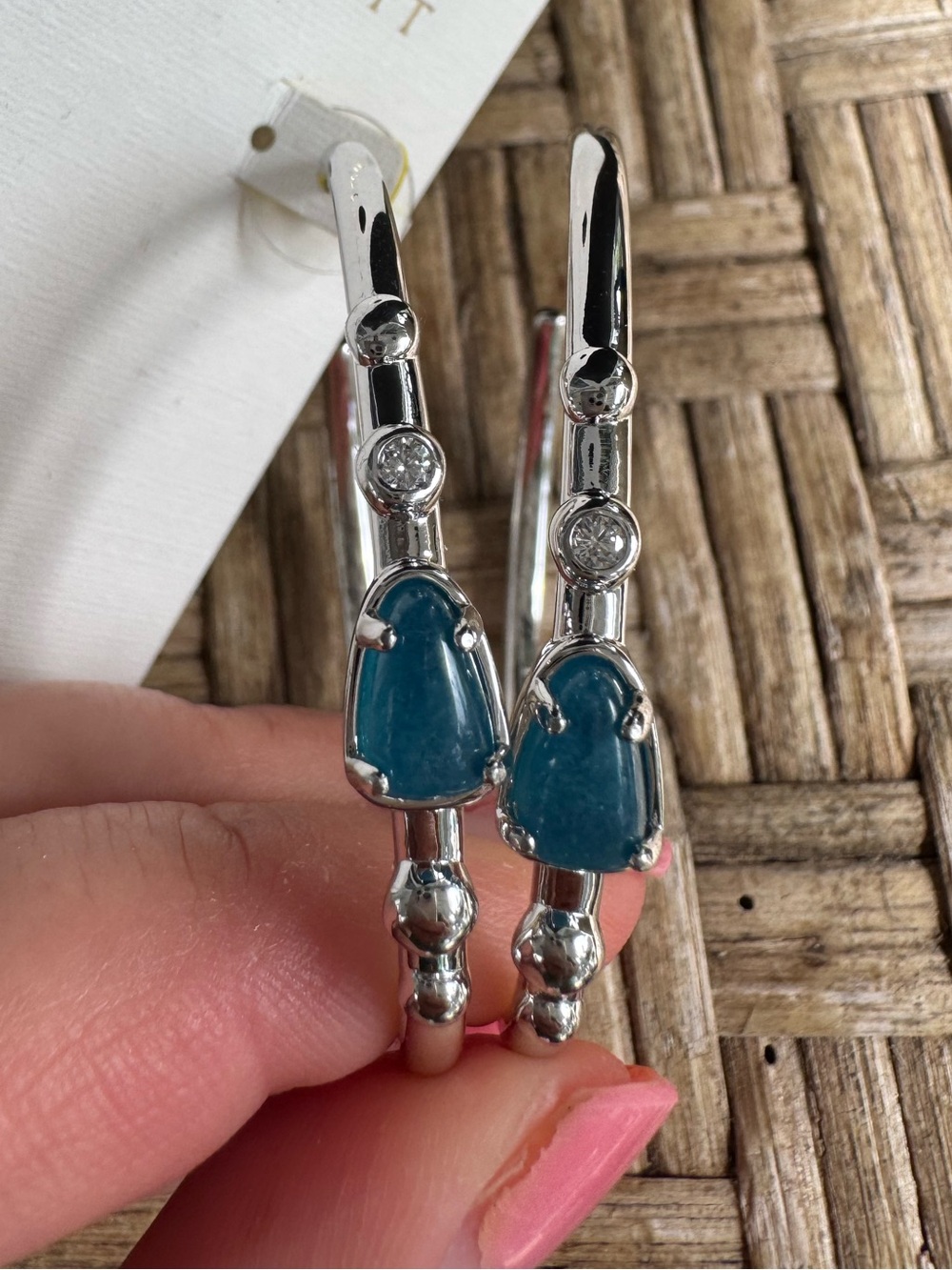 Kendra Scott Faye Hoop Earrings  in Silver & Blue